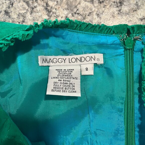 MAGGIE London Sleeveless Vintage Style Green Dress Size 8 - Picture 3 of 5